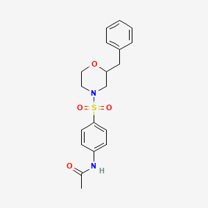 molecular formula C19H22N2O4S B2970835 N-(4-((2-苄基吗啉)磺酰基)苯基)乙酰胺 CAS No. 1328401-54-2