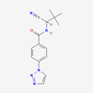 molecular formula C15H17N5O B2970846 N-(1-cyano-2,2-dimethylpropyl)-4-(1H-1,2,3-triazol-1-yl)benzamide CAS No. 1797548-36-7