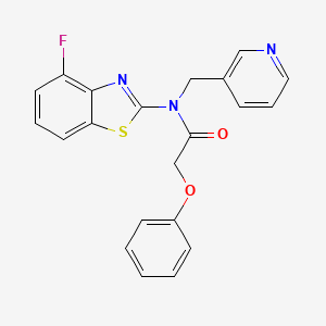 molecular formula C21H16FN3O2S B2970848 N-(4-氟苯并[d]噻唑-2-基)-2-苯氧基-N-(吡啶-3-基甲基)乙酰胺 CAS No. 895014-60-5