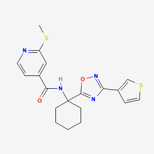 molecular formula C19H20N4O2S2 B2970850 2-(methylsulfanyl)-N-{1-[3-(thiophen-3-yl)-1,2,4-oxadiazol-5-yl]cyclohexyl}pyridine-4-carboxamide CAS No. 1428020-68-1