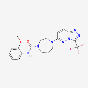 molecular formula C19H20F3N7O2 B2970853 N-(2-Methoxyphenyl)-4-[3-(trifluoromethyl)-[1,2,4]triazolo[4,3-b]pyridazin-6-yl]-1,4-diazepane-1-carboxamide CAS No. 2380189-12-6