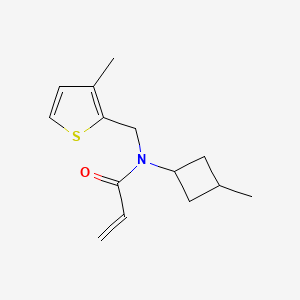 molecular formula C14H19NOS B2970856 N-(3-Methylcyclobutyl)-N-[(3-methylthiophen-2-yl)methyl]prop-2-enamide CAS No. 2418680-34-7