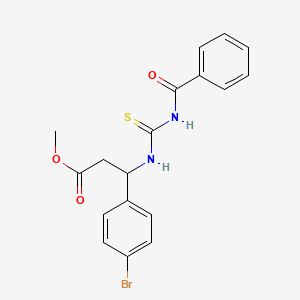 molecular formula C18H17BrN2O3S B2970861 Methyl 3-{[(benzoylamino)carbothioyl]amino}-3-(4-bromophenyl)propanoate CAS No. 691873-23-1