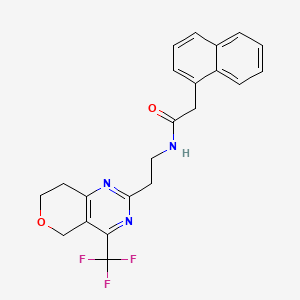 molecular formula C22H20F3N3O2 B2970862 2-(naphthalen-1-yl)-N-(2-(4-(trifluoromethyl)-7,8-dihydro-5H-pyrano[4,3-d]pyrimidin-2-yl)ethyl)acetamide CAS No. 2034256-45-4