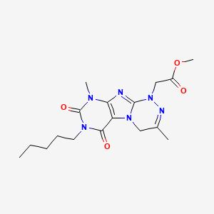 molecular formula C17H24N6O4 B2970864 methyl 2-(3,9-dimethyl-6,8-dioxo-7-pentyl-4H-purino[8,7-c][1,2,4]triazin-1-yl)acetate CAS No. 922454-90-8