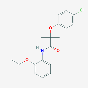 molecular formula C18H20ClNO3 B297087 2-(4-chlorophenoxy)-N-(2-ethoxyphenyl)-2-methylpropanamide 