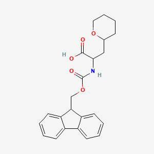 molecular formula C23H25NO5 B2970871 2-({[(9H-fluoren-9-yl)methoxy]carbonyl}amino)-3-(oxan-2-yl)propanoic acid CAS No. 1694174-62-3