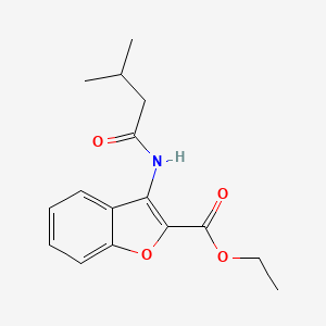 molecular formula C16H19NO4 B2970879 Ethyl 3-(3-methylbutanamido)benzofuran-2-carboxylate CAS No. 887887-85-6