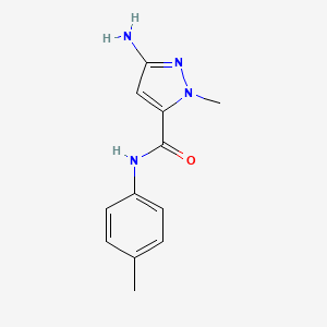 molecular formula C12H14N4O B2970885 3-amino-1-methyl-N-(4-methylphenyl)-1H-pyrazole-5-carboxamide CAS No. 1856021-28-7