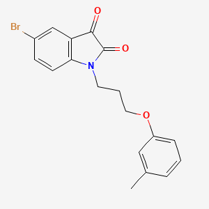 molecular formula C18H16BrNO3 B2970889 5-溴-1-(3-(间甲苯氧基)丙基)吲哚-2,3-二酮 CAS No. 862691-65-4