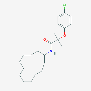 molecular formula C22H34ClNO2 B297089 2-(4-chlorophenoxy)-N-cyclododecyl-2-methylpropanamide 