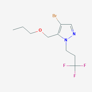 molecular formula C10H14BrF3N2O B2970897 4-bromo-5-(propoxymethyl)-1-(3,3,3-trifluoropropyl)-1H-pyrazole CAS No. 1856045-17-4