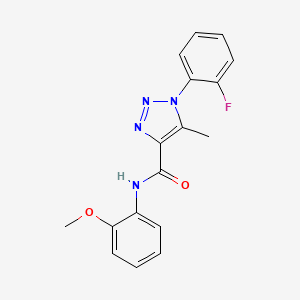 molecular formula C17H15FN4O2 B2970902 1-(2-fluorophenyl)-N-(2-methoxyphenyl)-5-methyl-1H-1,2,3-triazole-4-carboxamide CAS No. 878734-07-7