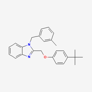 molecular formula C26H28N2O B2970912 2-((4-(叔丁基)苯氧基)甲基)-1-(3-甲基苄基)-1H-苯并[d]咪唑 CAS No. 638140-37-1