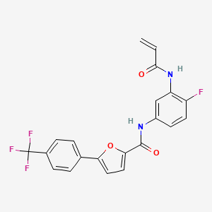 molecular formula C21H14F4N2O3 B2970913 N-[4-Fluoro-3-(prop-2-enoylamino)phenyl]-5-[4-(trifluoromethyl)phenyl]furan-2-carboxamide CAS No. 2201610-76-4