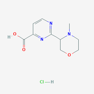 molecular formula C10H14ClN3O3 B2970932 2-(4-甲基吗啉-3-基)嘧啶-4-羧酸盐酸盐 CAS No. 2230803-30-0