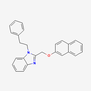 molecular formula C26H22N2O B2970935 2-((萘-2-氧基)甲基)-1-苯乙基-1H-苯并[d]咪唑 CAS No. 383370-71-6