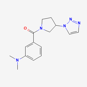 molecular formula C15H19N5O B2970942 (3-(1H-1,2,3-triazol-1-yl)pyrrolidin-1-yl)(3-(dimethylamino)phenyl)methanone CAS No. 1795083-80-5