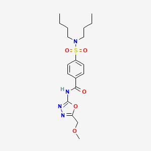 molecular formula C19H28N4O5S B2970946 4-(dibutylsulfamoyl)-N-[5-(methoxymethyl)-1,3,4-oxadiazol-2-yl]benzamide CAS No. 850936-09-3