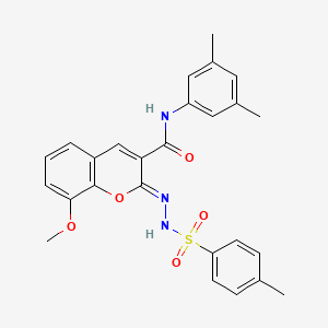 molecular formula C26H25N3O5S B2970950 (2Z)-N-(3,5-dimethylphenyl)-8-methoxy-2-[(4-methylphenyl)sulfonylhydrazinylidene]chromene-3-carboxamide CAS No. 866348-21-2