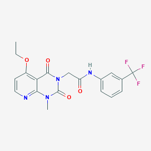 molecular formula C19H17F3N4O4 B2970951 2-(5-ethoxy-1-methyl-2,4-dioxo-1,2-dihydropyrido[2,3-d]pyrimidin-3(4H)-yl)-N-(3-(trifluoromethyl)phenyl)acetamide CAS No. 1005298-88-3