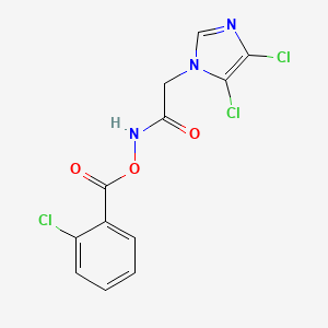 molecular formula C12H8Cl3N3O3 B2970955 [[2-(4,5-Dichloroimidazol-1-yl)acetyl]amino] 2-chlorobenzoate CAS No. 649663-38-7