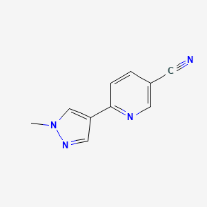 molecular formula C10H8N4 B2970957 6-(1-Methyl-1H-pyrazol-4-yl)pyridine-3-carbonitrile CAS No. 1274893-20-7