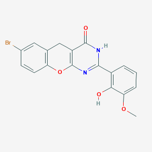molecular formula C18H13BrN2O4 B2970959 7-bromo-2-(2-hydroxy-3-methoxyphenyl)-3H-chromeno[2,3-d]pyrimidin-4(5H)-one CAS No. 902879-25-8