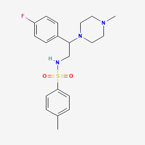 molecular formula C20H26FN3O2S B2970961 N-(2-(4-fluorophenyl)-2-(4-methylpiperazin-1-yl)ethyl)-4-methylbenzenesulfonamide CAS No. 898431-96-4