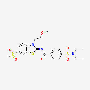 molecular formula C22H27N3O6S3 B2970970 (Z)-4-(N,N-diethylsulfamoyl)-N-(3-(2-methoxyethyl)-6-(methylsulfonyl)benzo[d]thiazol-2(3H)-ylidene)benzamide CAS No. 864976-88-5