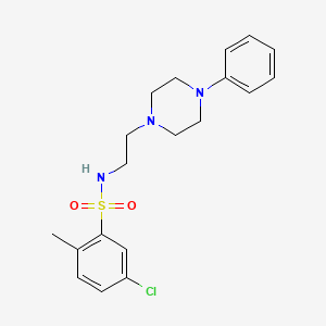 molecular formula C19H24ClN3O2S B2970971 5-氯-2-甲基-N-(2-(4-苯基哌嗪-1-基)乙基)苯磺酰胺 CAS No. 1049434-07-2