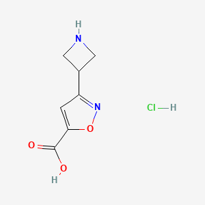 molecular formula C7H9ClN2O3 B2970979 3-(Azetidin-3-yl)-1,2-oxazole-5-carboxylic acid;hydrochloride CAS No. 2287287-95-8