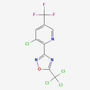 molecular formula C9H2Cl4F3N3O B2970981 3-Chloro-2-[5-(trichloromethyl)-1,2,4-oxadiazol-3-yl]-5-(trifluoromethyl)pyridine CAS No. 2453325-34-1