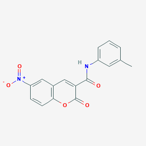 molecular formula C17H12N2O5 B2970984 6-硝基-2-氧代-N-(间甲苯基)-2H-色满-3-甲酰胺 CAS No. 301818-29-1