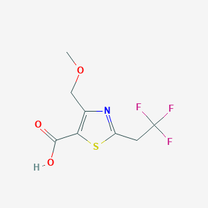 molecular formula C8H8F3NO3S B2970999 4-(甲氧基甲基)-2-(2,2,2-三氟乙基)-1,3-噻唑-5-羧酸 CAS No. 1601116-04-4