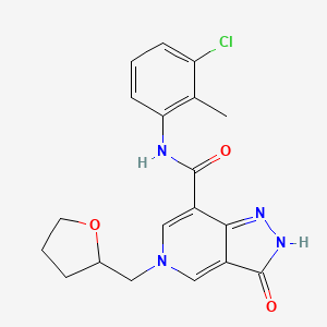 N-(3-chloro-2-methylphenyl)-3-oxo-5-((tetrahydrofuran-2-yl)methyl)-3,5-dihydro-2H-pyrazolo[4,3-c]pyridine-7-carboxamide