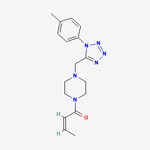 molecular formula C17H22N6O B2971003 (Z)-1-(4-((1-(p-tolyl)-1H-tetrazol-5-yl)methyl)piperazin-1-yl)but-2-en-1-one CAS No. 1049485-12-2