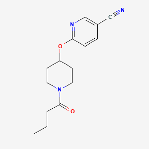 molecular formula C15H19N3O2 B2971008 6-((1-Butyrylpiperidin-4-yl)oxy)nicotinonitrile CAS No. 1421524-24-4