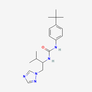 molecular formula C18H27N5O B2971010 1-(4-Tert-butylphenyl)-3-[3-methyl-1-(1,2,4-triazol-1-yl)butan-2-yl]urea CAS No. 2320465-61-8