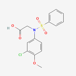 molecular formula C15H14ClNO5S B2971015 N-(3-chloro-4-methoxyphenyl)-N-(phenylsulfonyl)glycine CAS No. 350509-80-7