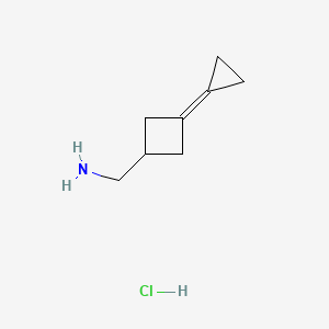 molecular formula C8H14ClN B2971019 (3-环丙基亚甲基环丁基)甲胺；盐酸盐 CAS No. 2378502-25-9