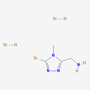 molecular formula C4H9Br3N4 B2971025 (5-Bromo-4-methyl-1,2,4-triazol-3-yl)methanamine;dihydrobromide CAS No. 2375273-92-8