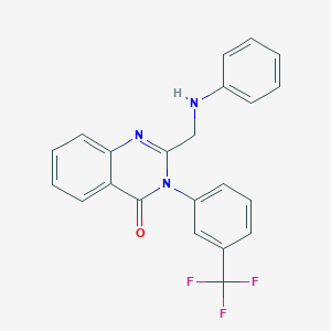 molecular formula C22H16F3N3O B2971028 2-(Anilinomethyl)-3-[3-(trifluoromethyl)phenyl]quinazolin-4-one CAS No. 392704-08-4