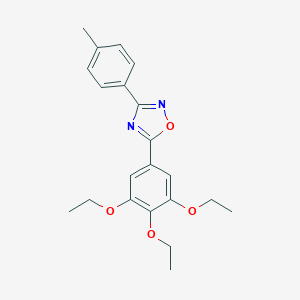 molecular formula C21H24N2O4 B297103 3-(4-Methylphenyl)-5-(3,4,5-triethoxyphenyl)-1,2,4-oxadiazole 