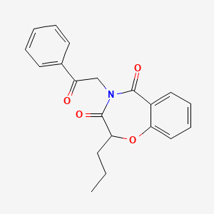 molecular formula C20H19NO4 B2971031 4-(2-oxo-2-phenylethyl)-2-propylbenzo[f][1,4]oxazepine-3,5(2H,4H)-dione CAS No. 903859-47-2