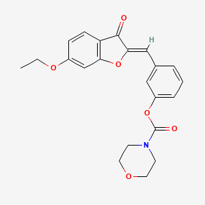 molecular formula C22H21NO6 B2971032 (Z)-3-((6-ethoxy-3-oxobenzofuran-2(3H)-ylidene)methyl)phenyl morpholine-4-carboxylate CAS No. 869078-85-3