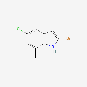 molecular formula C9H7BrClN B2971039 2-bromo-5-chloro-7-methyl-1H-indole CAS No. 1388074-98-3