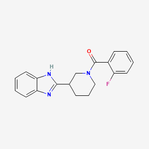 molecular formula C19H18FN3O B2971041 [3-(1H-benzimidazol-2-yl)piperidin-1-yl]-(2-fluorophenyl)methanone CAS No. 1324995-05-2