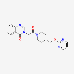 molecular formula C20H21N5O3 B2971042 3-[2-Oxo-2-[4-(pyrimidin-2-yloxymethyl)piperidin-1-yl]ethyl]quinazolin-4-one CAS No. 2379971-79-4