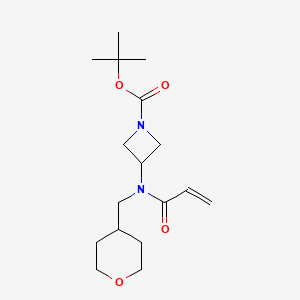 molecular formula C17H28N2O4 B2971043 Tert-butyl 3-[oxan-4-ylmethyl(prop-2-enoyl)amino]azetidine-1-carboxylate CAS No. 2411241-12-6